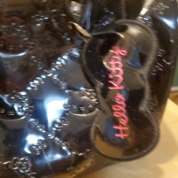 Loungefly Hello Kitty Black Embossed Bowler Bag - Picture 2 of 9